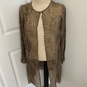Leopard print silk cardigan size 12 vintage 90’s